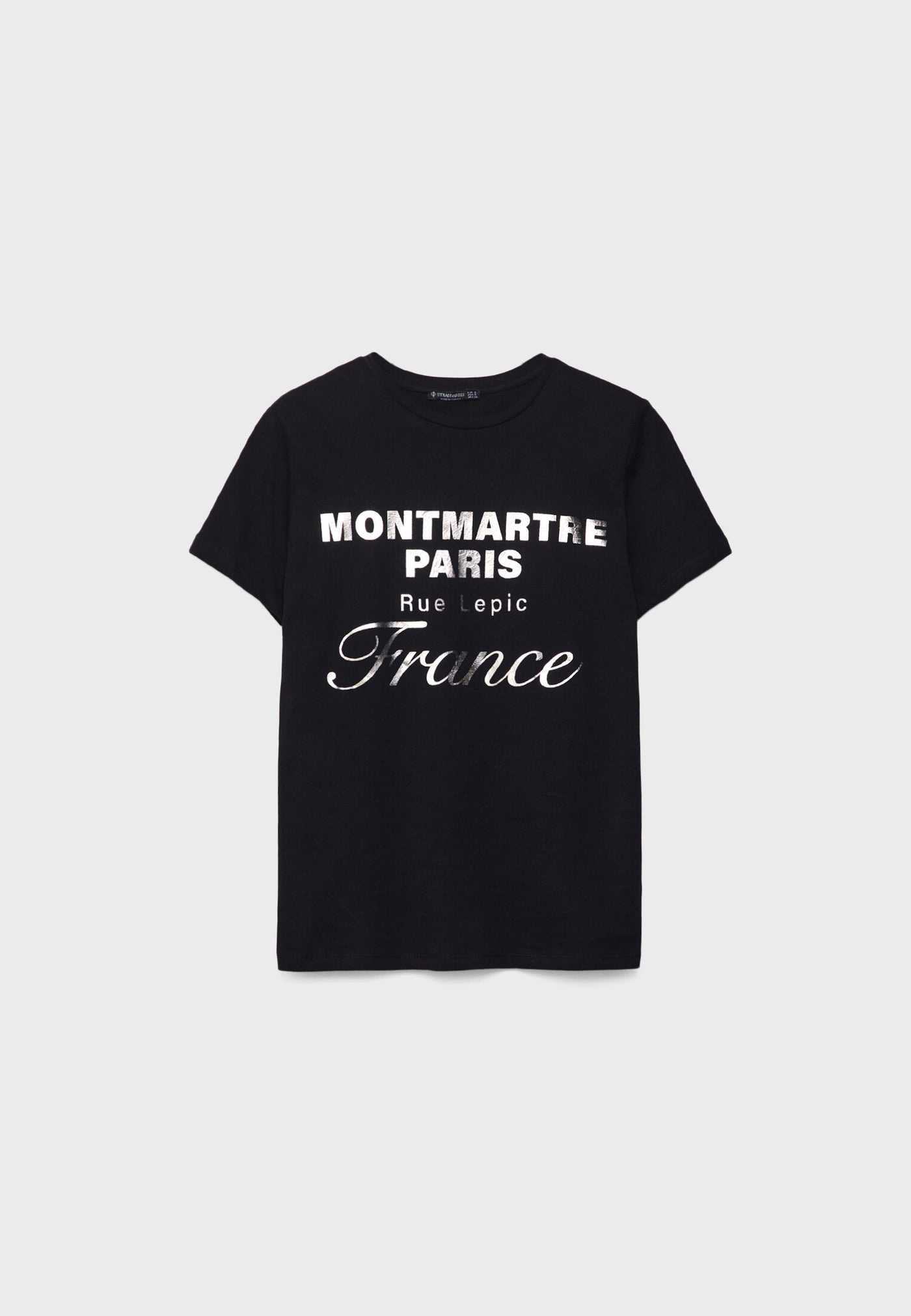 STRADIVARIUS Metalik Yazılı Tshirt