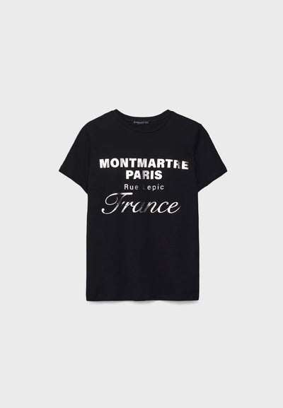 STRADIVARIUS Metalik Yazılı Tshirt