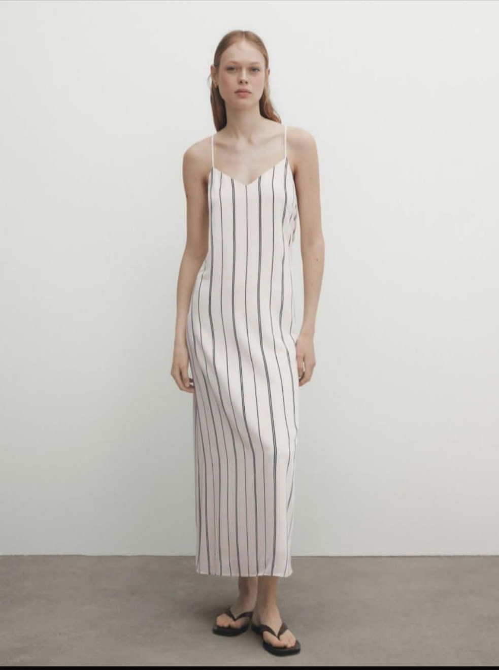 MASSIMO DUTTI Çizgili Elbise