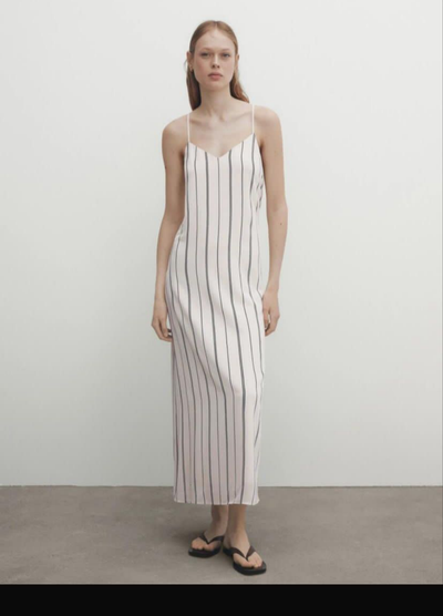MASSIMO DUTTI Çizgili Elbise