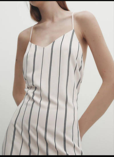 MASSIMO DUTTI Çizgili Elbise