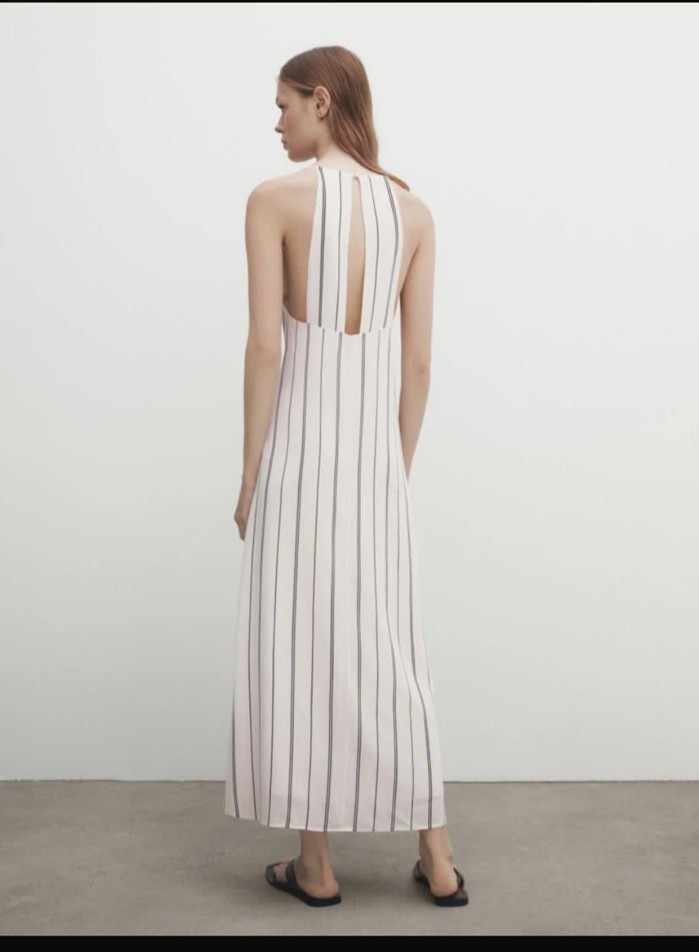 MASSIMO DUTTI Çizgili Elbise