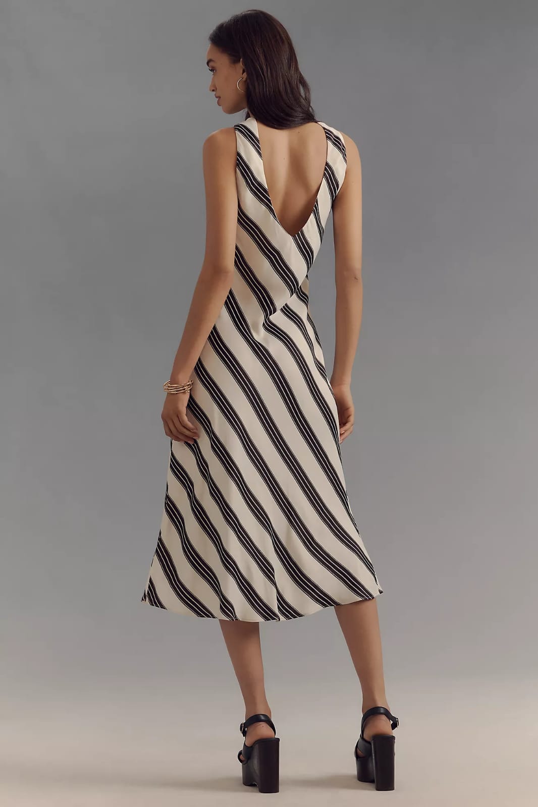 ANTHROPOLOGIE MAEVE Midi Saten Elbise