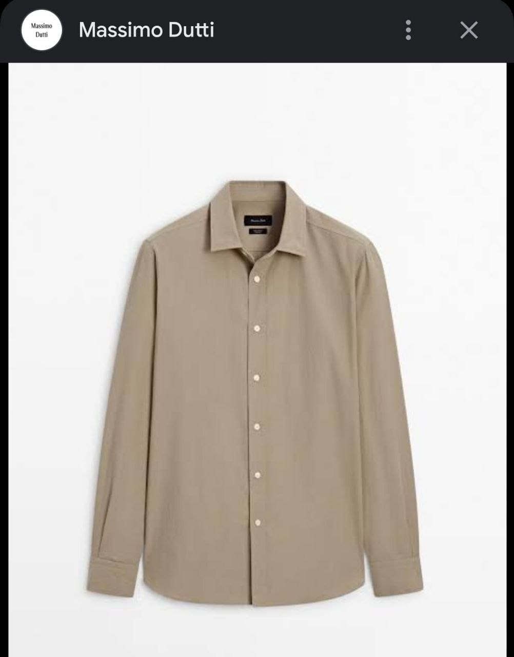 MASSIMO DUTTI Gabardin Gömlek