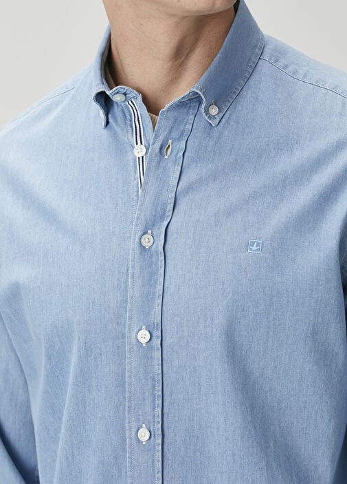 BEYMEN CLUB Comfort Fit Mavi Denim Gömlek