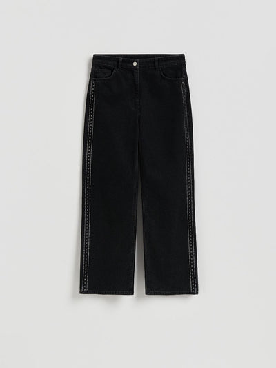 RESERVED Taş Şeritli Wideleg Jean