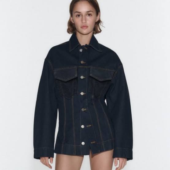 ZARA Beli Ayarlanabilir Kot Ceket