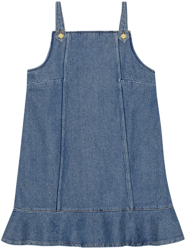 GANNI Fırfırlı Denim Elbise