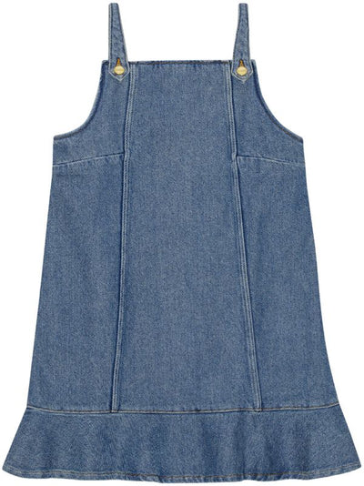 GANNI Fırfırlı Denim Elbise