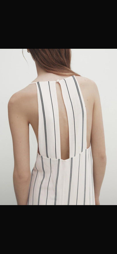 MASSIMO DUTTI Çizgili Elbise