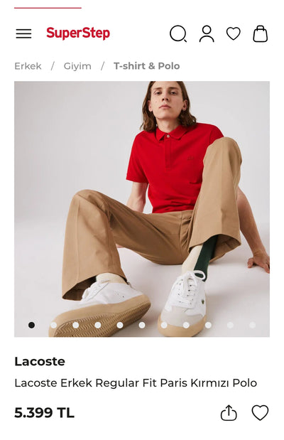 LACOSTE Erkek Regular Fit Paris Kırmızı Polo