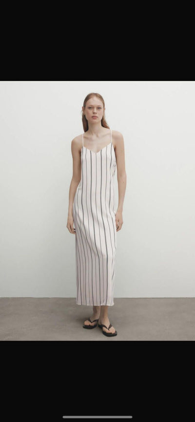 MASSIMO DUTTI Çizgili Elbise