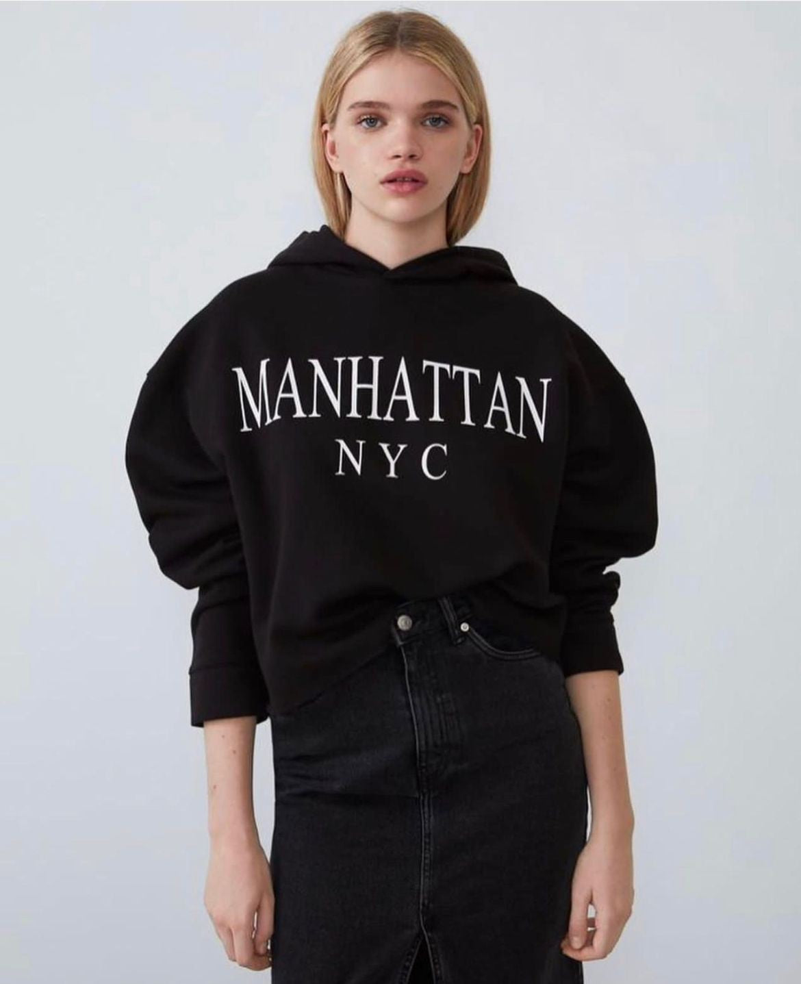 ZARA Oversıze Crop Kapüşonlu Sweatshirt