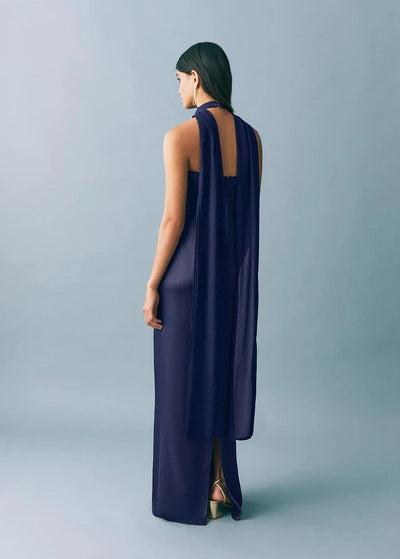 MANGO Halter Yaka Saten Elbise