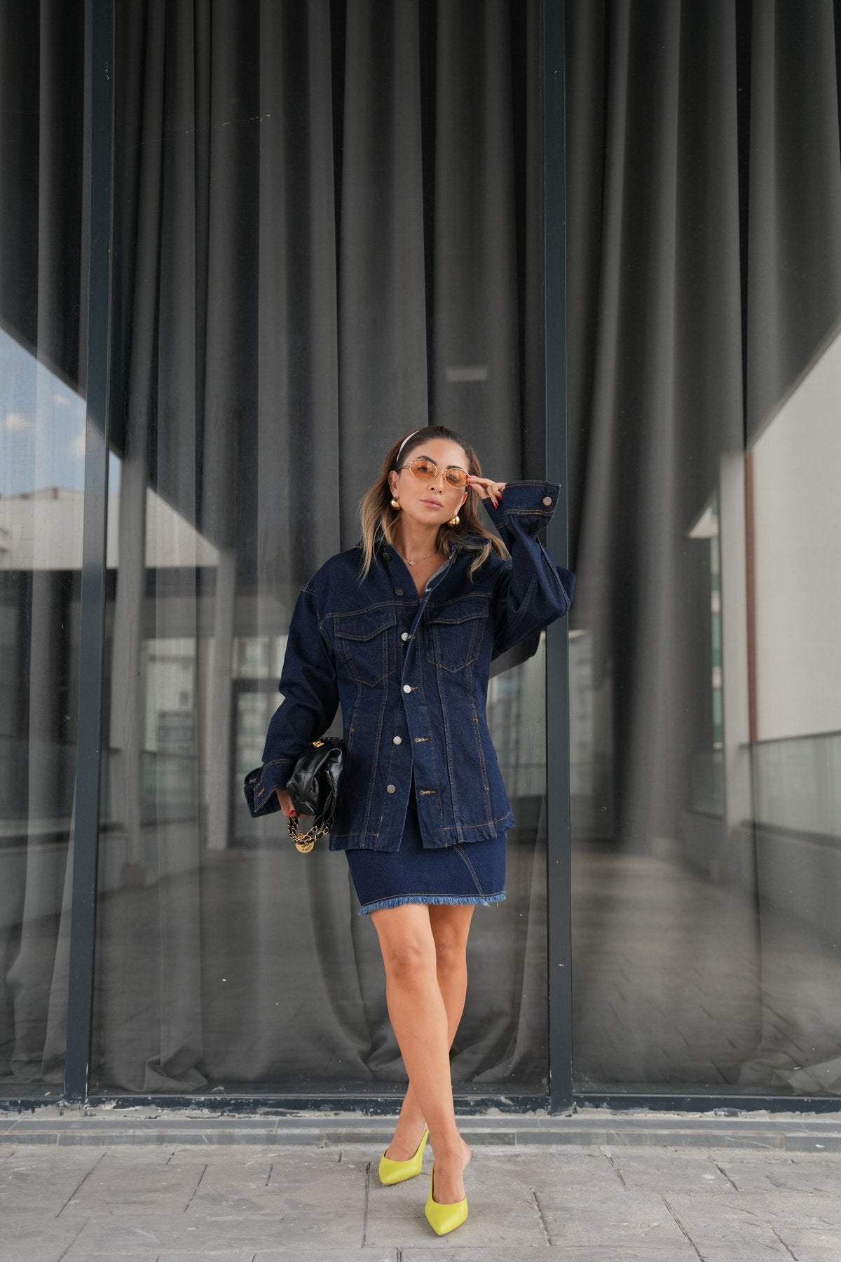 ZARA Beli Ayarlanabilir Kot Ceket