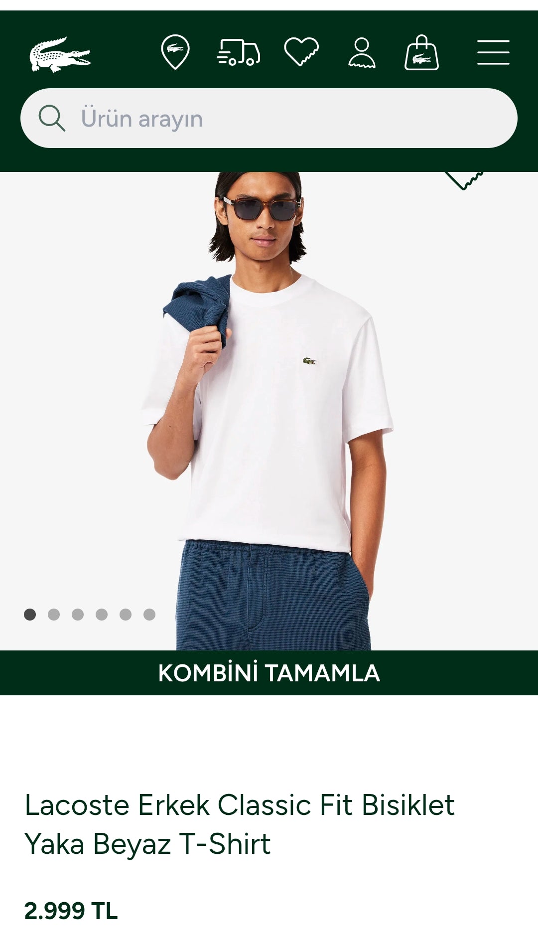 Lacoste Classic Fit Bisiklet Yaka T-Shirt