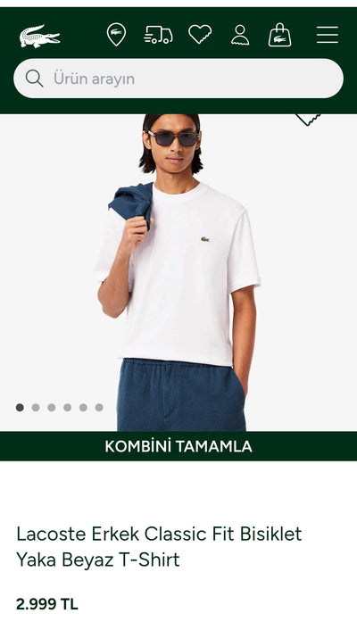 Lacoste Classic Fit Bisiklet Yaka T-Shirt