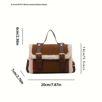 Peluş Detaylı Messenger Çanta