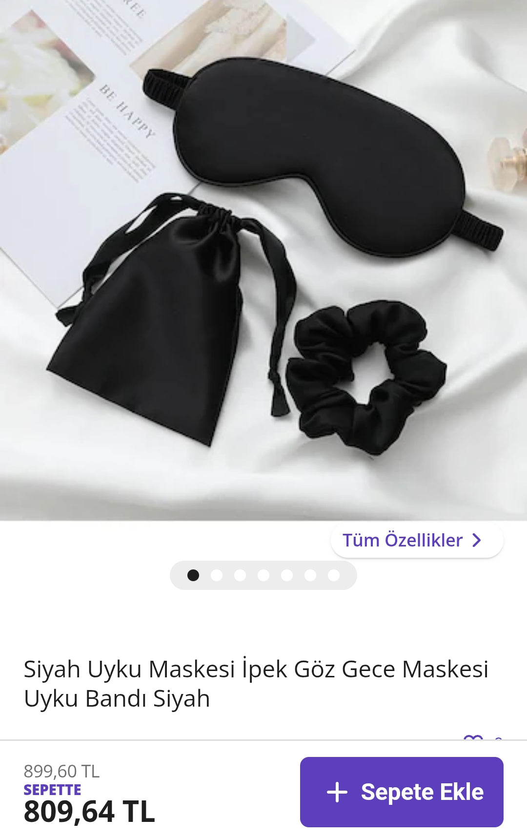 3 Parça İpek Uyku Seti