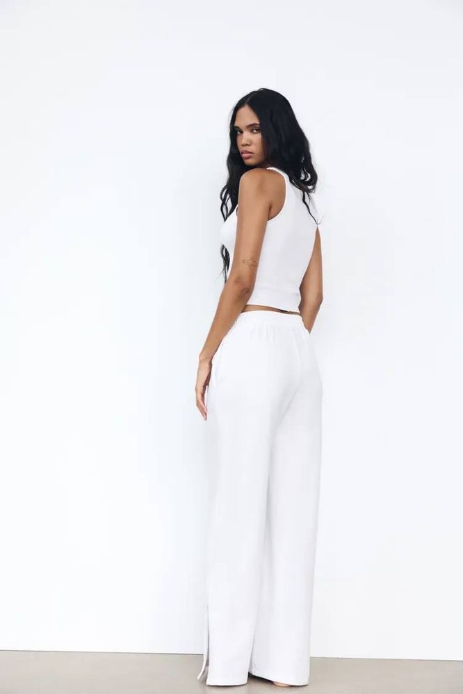 ZARA Beli Lastikli Geniş Paça Pantolon