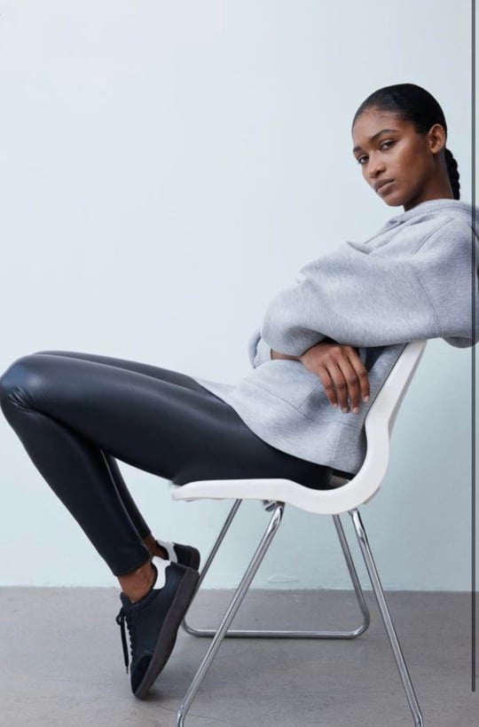 H&M Şardonlu Deri Tayt