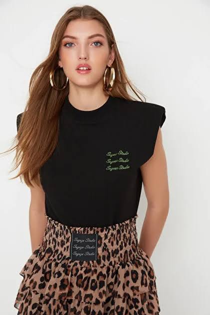 Sagaza Studıo X Trendyolmilla Siyah Örme Body
