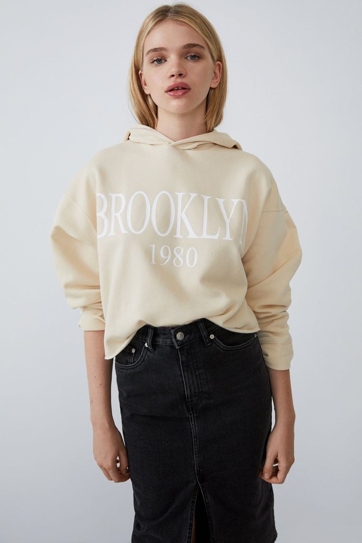 ZARA Oversıze Crop Kapüşonlu Sweatshirt