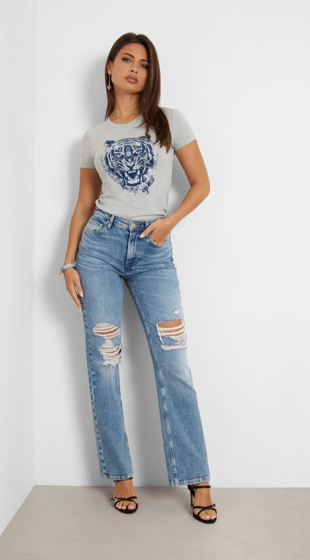 GUESS Taş Baskılı Tshirt