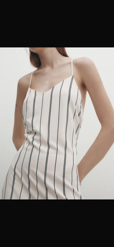 MASSIMO DUTTI Çizgili Elbise
