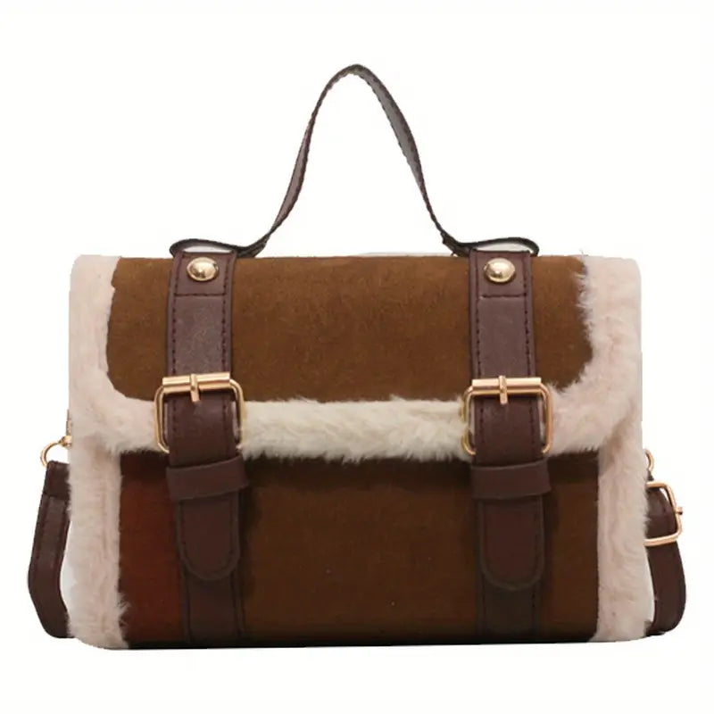 Peluş Detaylı Messenger Çanta
