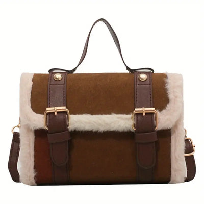 Peluş Detaylı Messenger Çanta