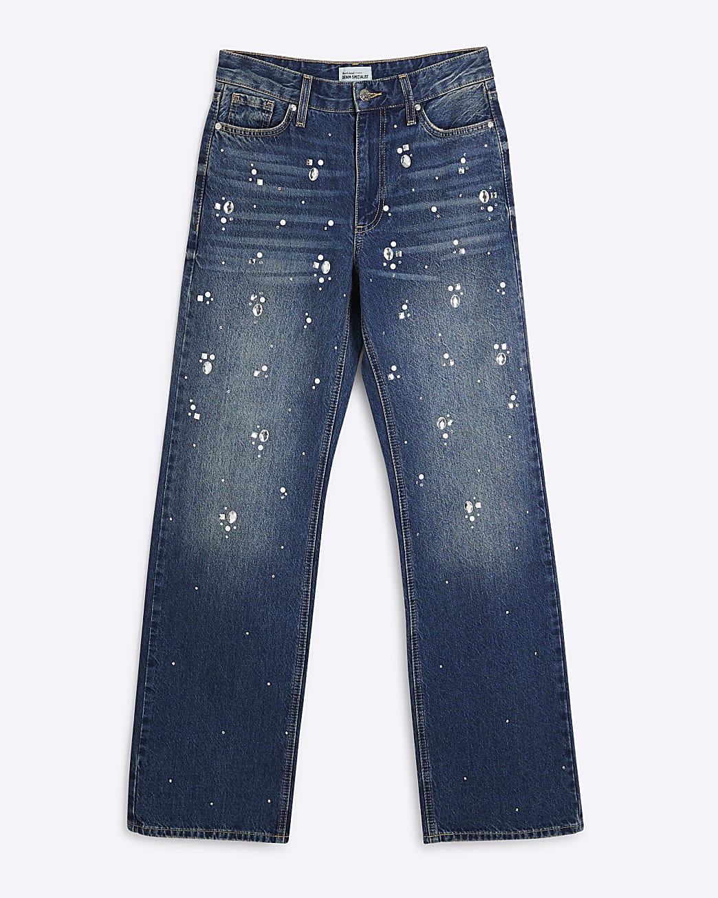 RIVER ISLAND Taşlı Düz Paça Jean