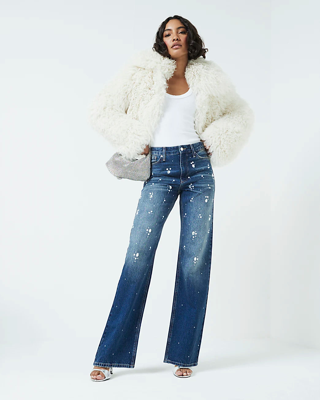 RIVER ISLAND Taşlı Düz Paça Jean