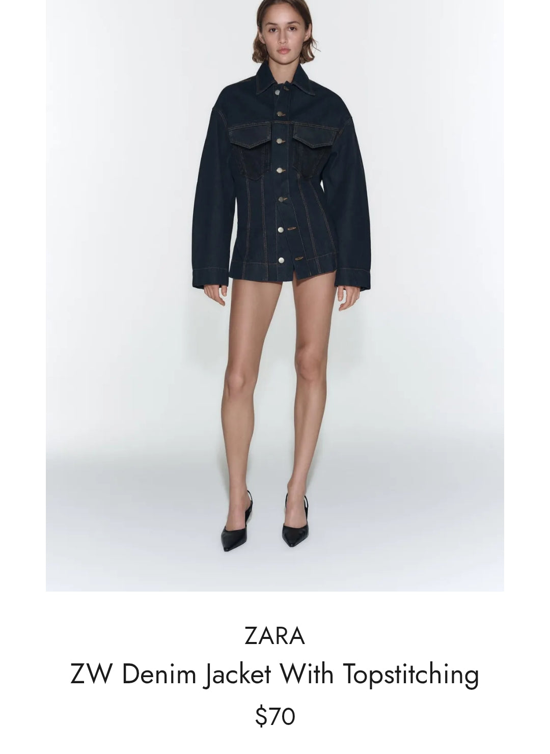 ZARA Beli Ayarlanabilir Kot Ceket