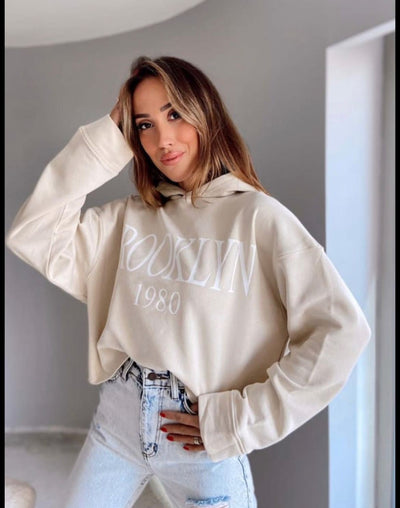 ZARA Oversıze Crop Kapüşonlu Sweatshirt