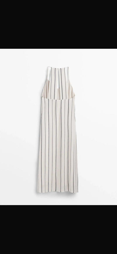 MASSIMO DUTTI Çizgili Elbise
