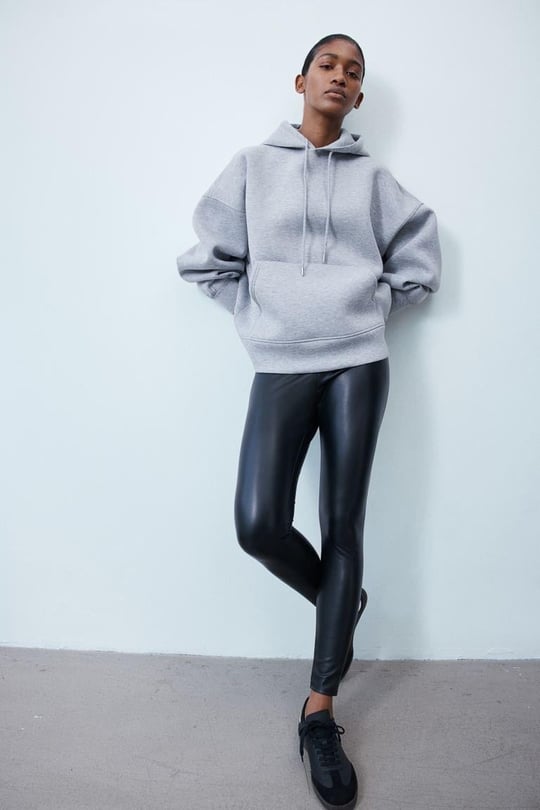 H&M Şardonlu Deri Tayt