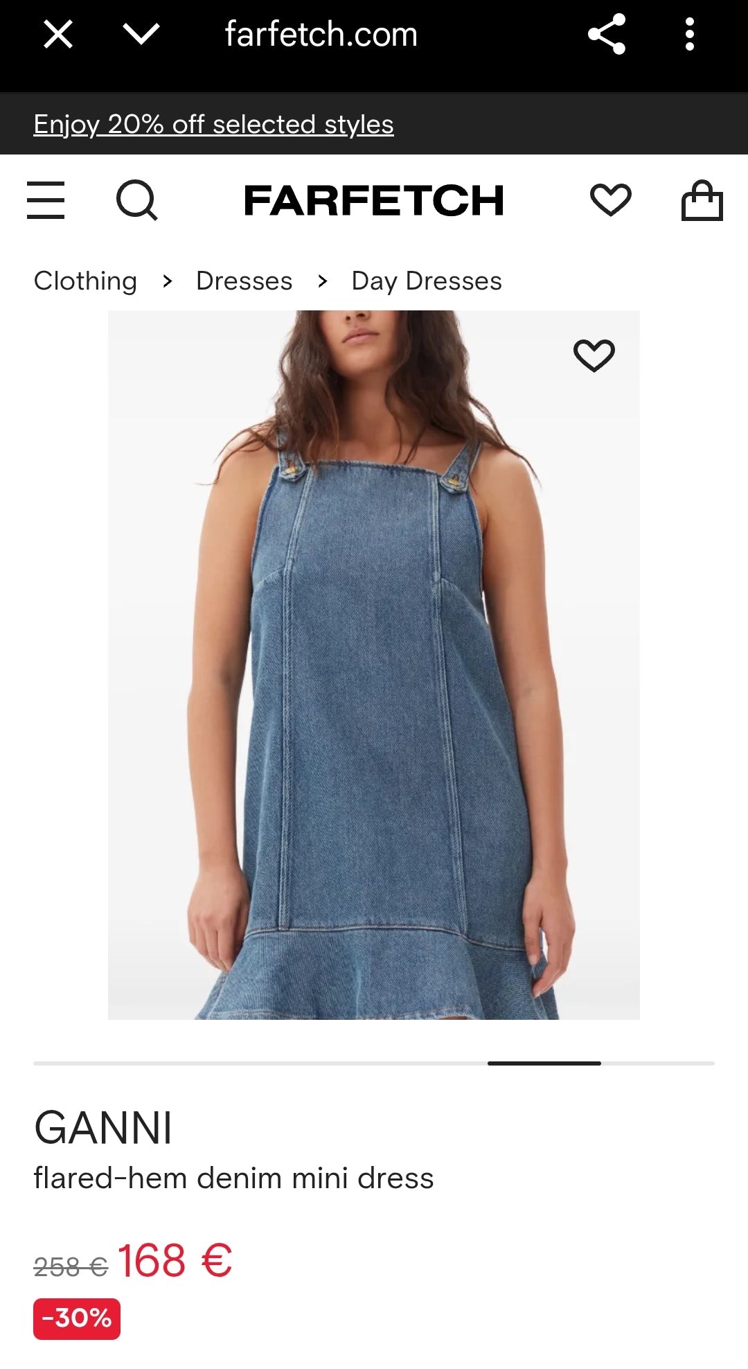 GANNI Fırfırlı Denim Elbise