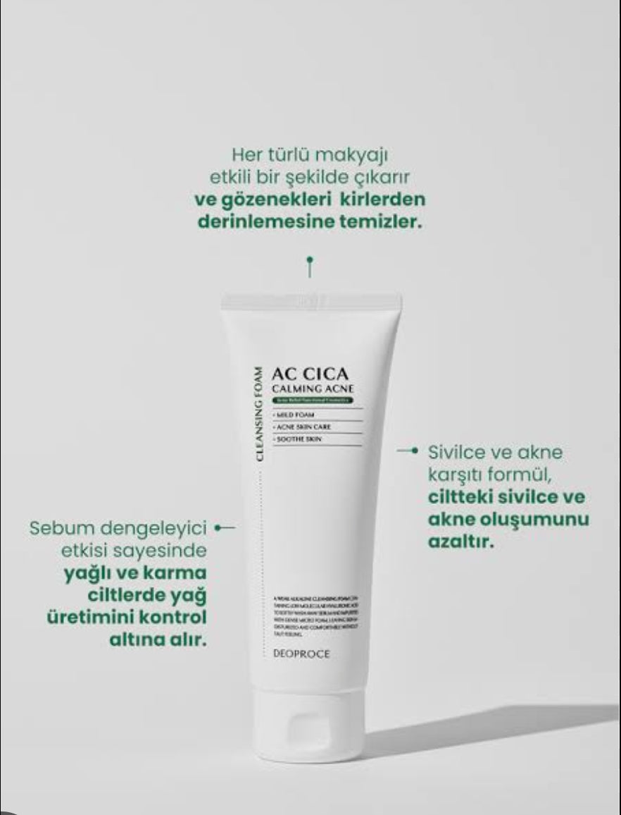 DEOPROCE AC CICA Yatıştırıcı Akne Temizleme Köpüğü